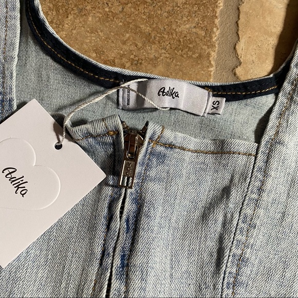 NWT Adika Denim Zip Up Tank Top - Picture 3 of 4